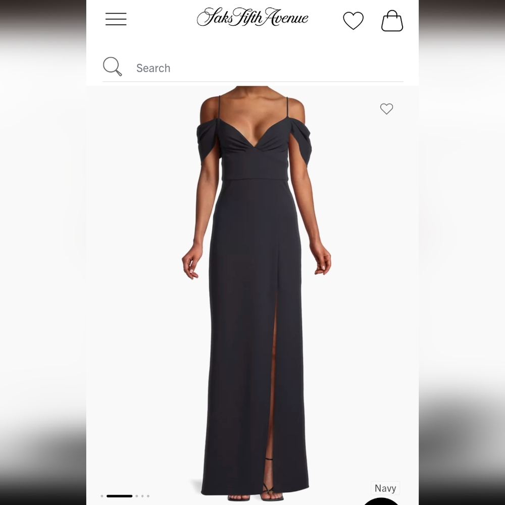 Sachin and Babi Brittany Stretch Crepe Cold- Shoulder Gown